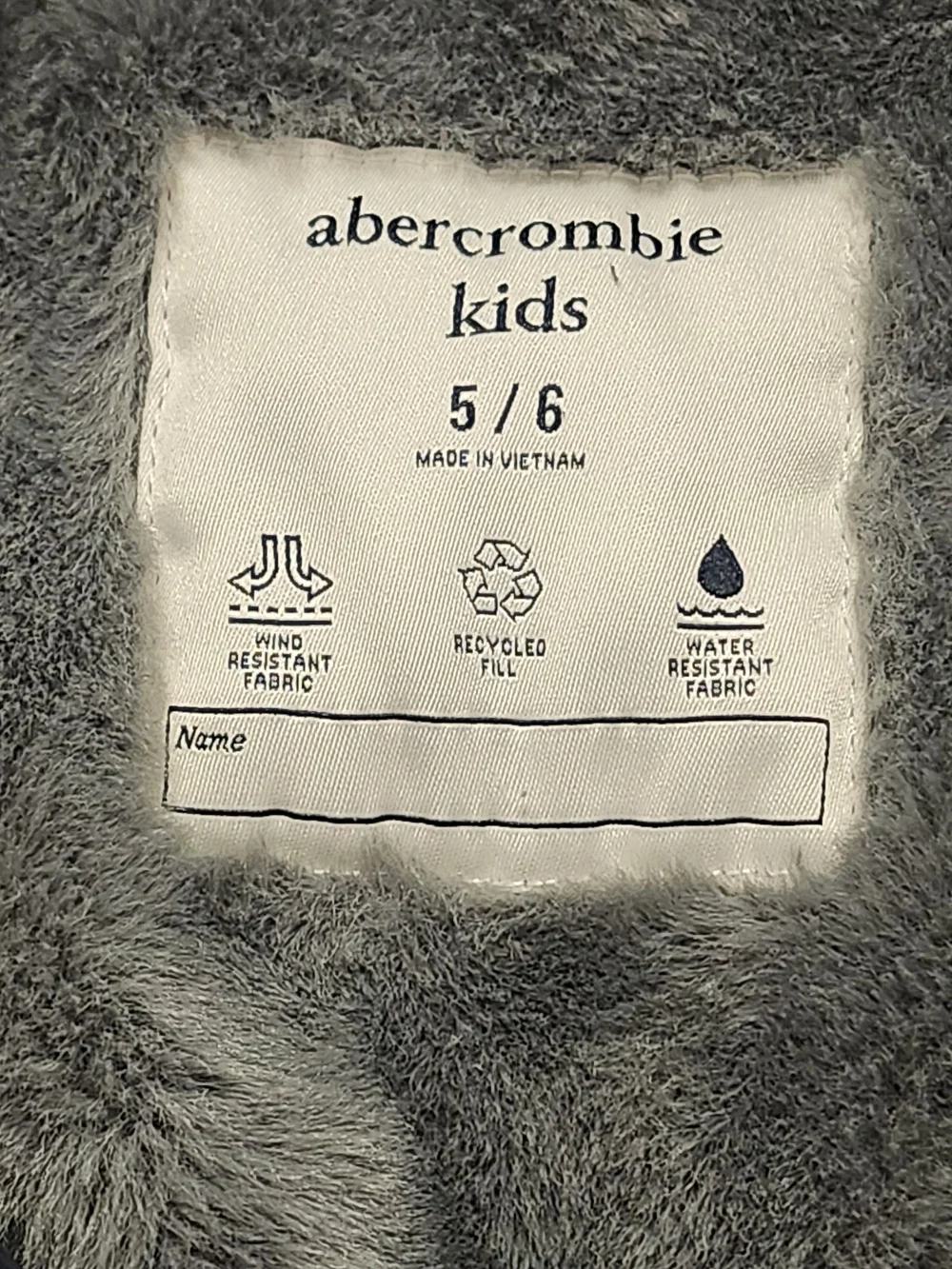 abercrombie kids Navy Hooded Puffer Jacket Size 5/6